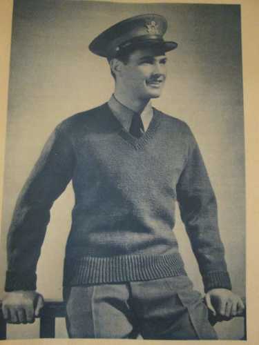 WWII V neck sweater, 1941