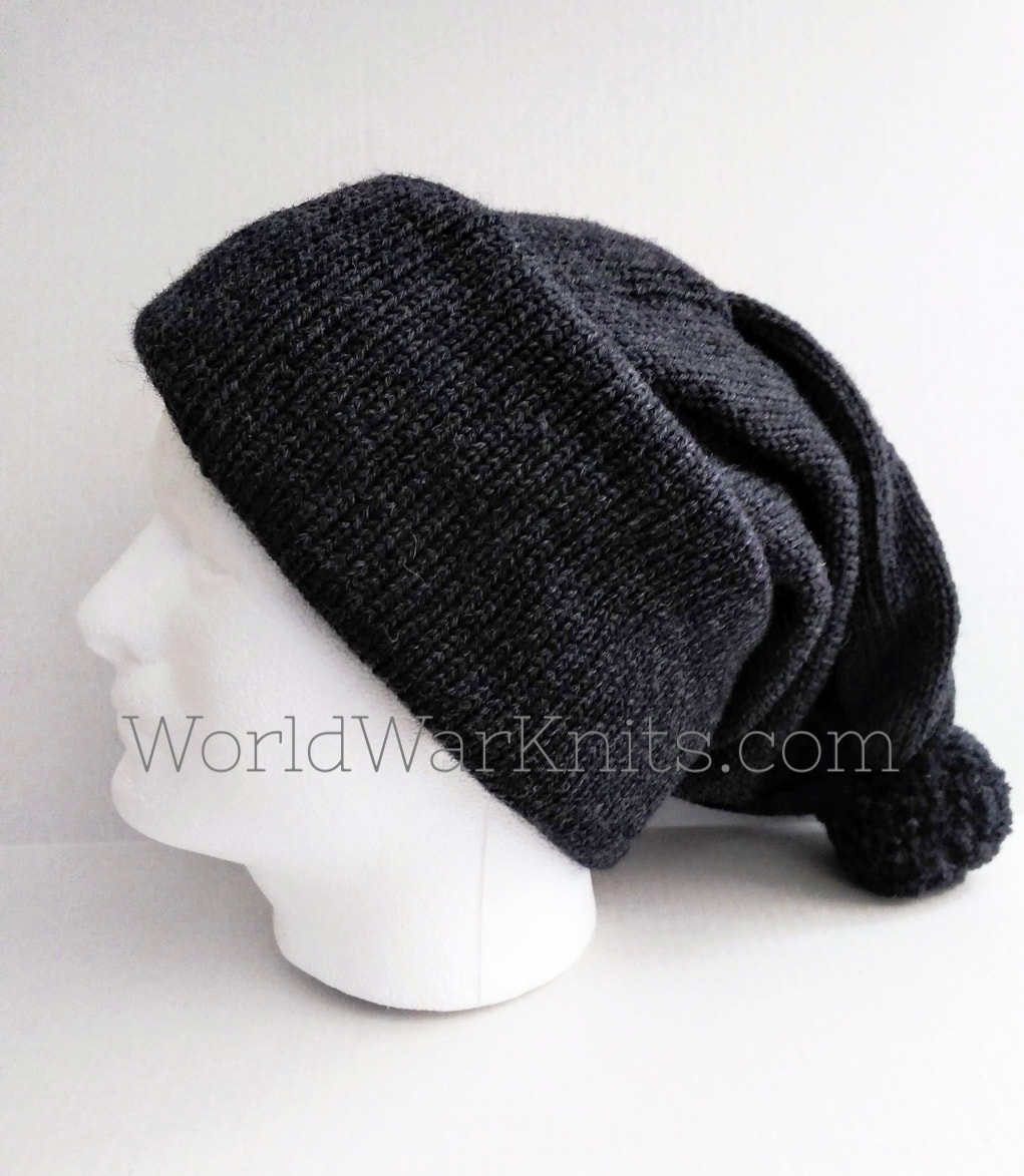 Knitted muffler folded into a cap. WWI era. 