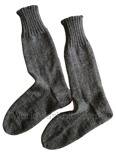 WWI Great War Reproduction Hand Knitted Socks Gray