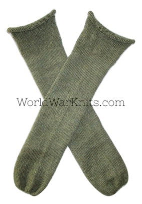 Reproduction Great War WWI Knitted Hospital Heelless Bed Socks