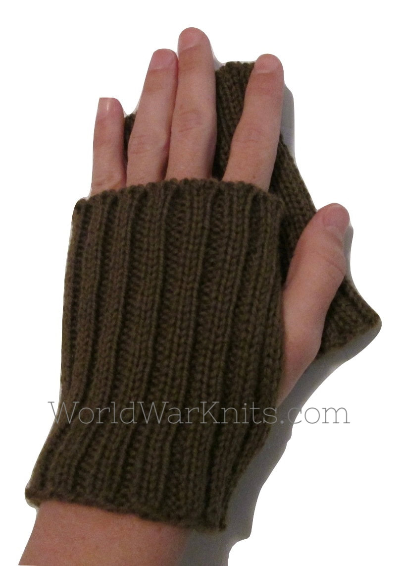WWI Great War Hand Knitted Fingerless Mitts